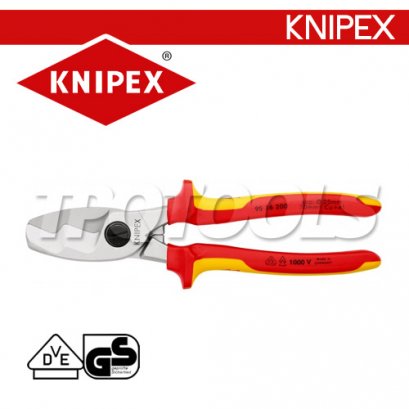 KNIPEX 9516200 กรรไกรตัดสายไฟ /CABLE SHEARS VDE1000V KNIPEX คะนิเพค คีมช่างมืออาชีพอันดับ 1 MADE IN GERMANY