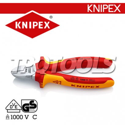 KNIPEX 7006180 คีมตัดปากเฉียง&nbsp;180&nbsp;มม.ด้ามกันฉนวนกันไฟ&nbsp;1000V&nbsp;KNIPEX คะนิเพค คีมช่างมืออาชีพอันดับ 1 MADE IN GERMANY