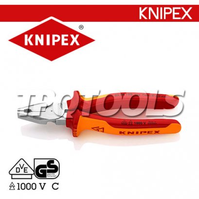 KNIPEX 0206180 คีมปากจิ้งจกรุ่นงานหนัก&nbsp;180&nbsp;มม.ด้ามฉนวน&nbsp;VDE1000V KNIPEX คะนิเพค คีมช่างมืออาชีพอันดับ 1 MADE IN GERMANY