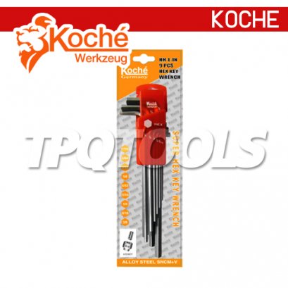 KCHW01SL_MM ประแจหกเหลี่ยมยาวหัวตัด 9 ตัว/ชุด ขนาด 1.5-10 มม.