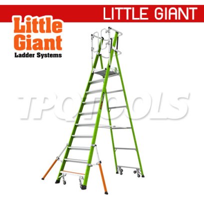 LG19710146 บันไดไฟเบอร์กลาส 10' พร้อมขาค้ำ Safety Cage 2.0 No.19710-146 LITTLE GIANT