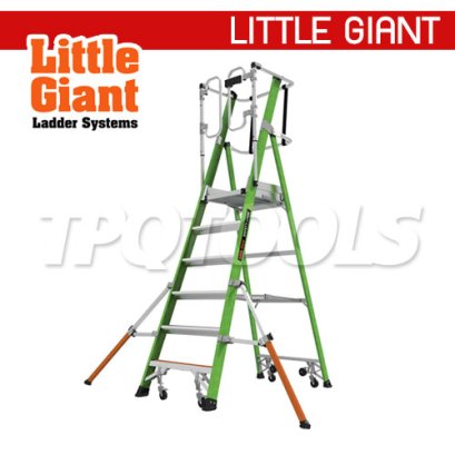 LG19706146 บันไดไฟเบอร์กลาส 6' พร้อมขาค้ำ Safety Cage 2.0 No.19706-146 LITTLE GIANT