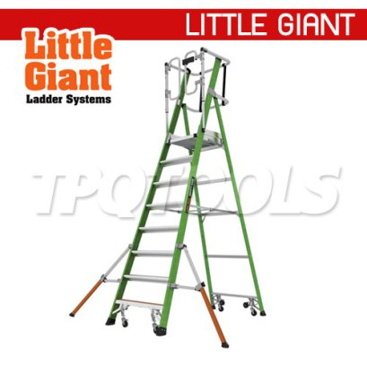 LG19708146 บันไดไฟเบอร์กลาส 8' พร้อมขาค้ำ Safety Cage 2.0 No.19708-146 LITTLE GIANT