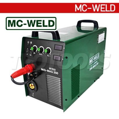 MIG-MAG250 "MC-WELD" เครื่องเชื่อมไฟฟ้า ซีโอทู MC-WELD MIG-MAG 250 ความสามารถในการทำงาน 100% Duty Cycle แรงดันไฟฟ้า AC 220V กระแสไฟเชื่อม 50-250A เชื่อมต่อเนื่องได้สบายไม่มีสะดุด แม็กเวล