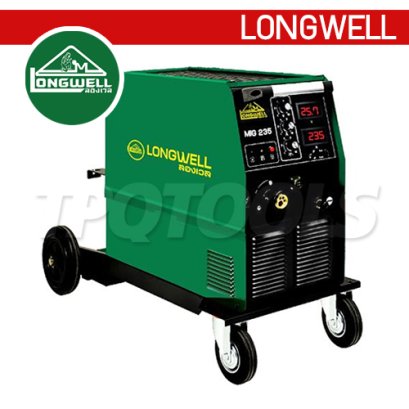 MIG-MAG235 "LONGWELL" เครื่องเชื่อมมิกแมก MIG-MAG 235 ระบบอินเวอร์เตอร์ ลองเวล แรงดันไฟฟ้า AC 220 V กระแสไฟเชื่อม 50-235A มีระบบ 2T/4T ช่วยควบคุมงานเดินแนว เชื่อมได้ต่อเนื่อง มีระบบ Inductance ช่วยให้แนวเชื่อมสวยงาม ซึมลึก ลดสะเก็ดไฟ