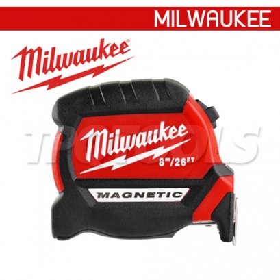 48-22-0626 (076002493) ตลับเมตร 8 เมตร / 26 ฟุต MILWAUKEE COMPACT MAGNETIC