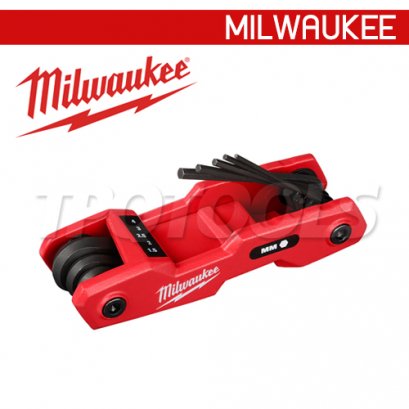 48-22-2182 (006138701) ประแจหกเหลี่ยมแบบพับเก็บ 8 ชิ้น (1.5-8 มม.) MILWAUKEE