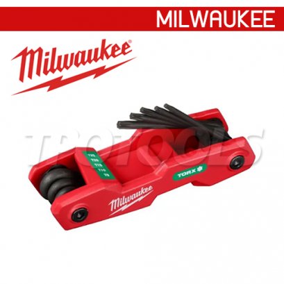 48-22-2184 (006157301) ประแจหกเหลี่ยมหัวทอร์คแบบพับเก็บ 8 ชิ้น (T9-T40) MILWAUKEE