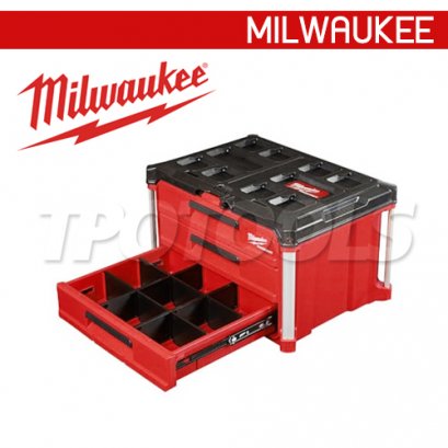 48-22-8443 (129305678) กล่องเครื่องมือ PACKOUT 3 ลิ้นชัก MILWAUKEE