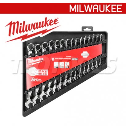 48-22-9515 (006060602) ชุดประแจแหวนข้างปากตาย 15 ชิ้น MILWAUKEE