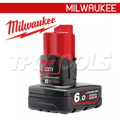 M12B6 (001998234) แบตเตอรี่ 12V 6.0 แอมป์อาว  MILWAUKEE