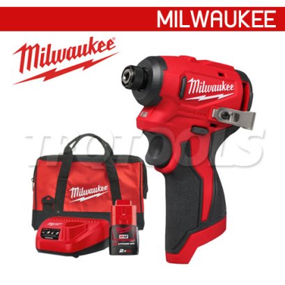 M12BLIDRC-201B (018793032) ชุดไขควงกระแทกไร้สาย 12V พร้อมแบต+แท่นชาร์จ+กระเป๋าเครื่องมือช่าง M12 REDSTART MILWAUKEE (มิลวอคกี้)