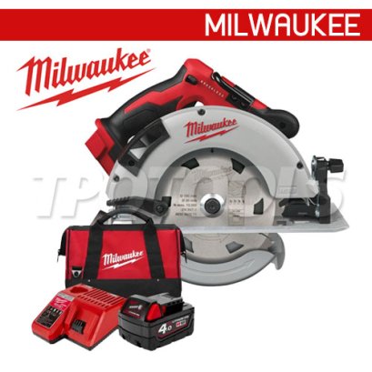 M18BLC66-401B (018329020) ชุดเลื่อยวงเดือนไร้สาย 7" (1/4&rdquo;) 18V มอเตอร์ไร้แปรงถ่าน พร้อมแบต+แท่นชาร์จ+กระเป๋าเครื่องมือช่าง M18 REDSTART MILWAUKEE (มิลวอคกี้)