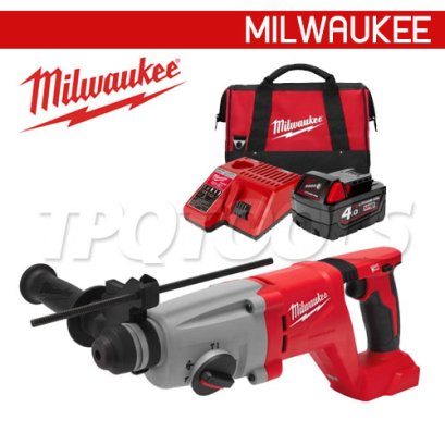 M18BLHACD26-401B (018703013) ชุดสว่านโรตารี่ด้ามจับ D 26 มม. 18V มอเตอร์ไร้แปรงถ่าน พร้อมแบต+แท่นชาร์จ+กระเป๋าเครื่องมือช่าง M18 REDSTART MILWAUKEE (มิลวอคกี้)