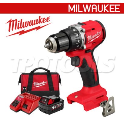 M18 BLPDRC-401B (018739026) ชุดสว่านกระแทกไร้สาย 18V พร้อมแบต+แท่นชาร์จ+กระเป๋าเครื่องมือช่าง M18 REDSTART MILWAUKEE (มิลวอคกี้)