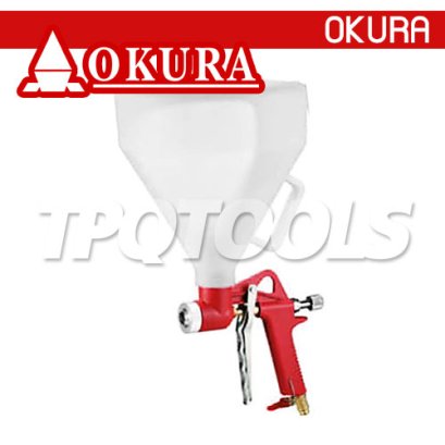 9514B กาพ่นเทคเจอร์ 5 ลิตร (กระป๋องพลาสติก) ขนาดปากพ่น 4,6,8 มม. ทางเข้าลม 1/4" NPT, BSP OKURA