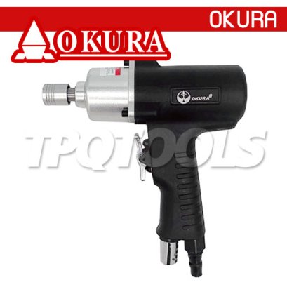C-OK-ASD-08B ไขควงลม ขนาดปากจับ 6.35 มม. NUT CAPACITY 8-10 มม. ความเร็วรอบ 11000RPM ความยาวรวม 185 มม. OKURA