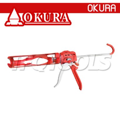 C-SG-225 ปืนยิงกาว ซิลิโคน อะคริลิค ไส้กรอก รุ่นใช้งานหนักพิเศษ ระบบ กด-ดึง-บีบ ความโตหลอด 50 มม. X ยาว 225 มม. OKURA