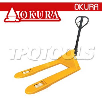 DF-5.0T รถลากพาเลท 5 ตัน / 5000 กก. ล้อ PU ปรับหมุนได้ 180 องศา หน้ากว้าง 685 มม. ปรับหมุนยกได้ 180 องศา &quot;OKURA&quot;