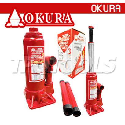 E-OK-BJ03 แม่แรงกระปุก 3 ตัน มีระบบ VALVE OVERLOAD &quot;OKURA&quot;