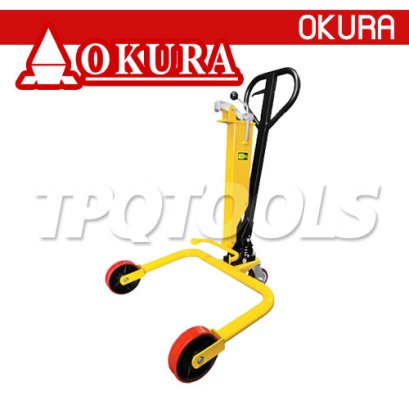 E-OK-DT350 รถเข็นยกถังน้ำมัน 200 ลิตร รับน้ำหนักได้ 350 กก. (ระบบไฮโดรลิค) &quot;OKURA&quot;