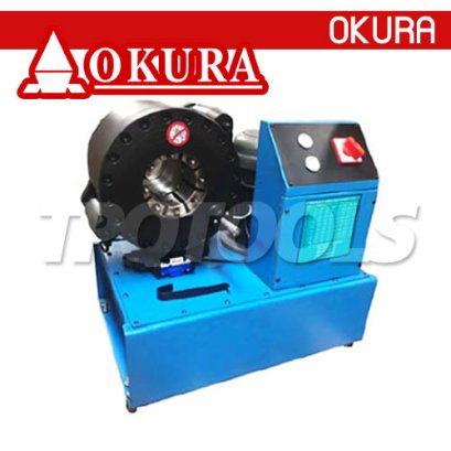 E-OK-HCM051-10 เครื่องย้ำสายปรับแรงกดได้ มอเตอร์ 4 แรง 220V แรงบีบสูงสุด 500 ตัน OKURA