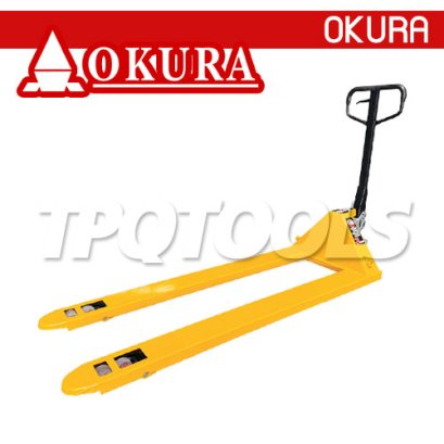 E-OK-HP03XL รถลากพาเลท หมุนรอบยกได้ 180 องศา รุ่นยาวพิเศษ 1.78 เมตร ขนาด 3 ตัน ปรับหมุนยกได้ 180 องศา &quot;OKURA&quot;