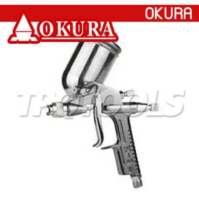 K-3 กาพ่นสีใช้ลม กระป๋องบน ขนาดปาก 0.5 มม. 200CC ความจุลม 35 ลิตร/นาที ทรงใบพัด OKURA