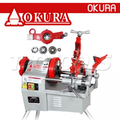 OK-KT-402P เครื่องต๊าปเกลียวไฟฟ้า 1/2&quot;-2&quot; AUTO หัวต๊าปกำหนดระยะเกลียว OKURA