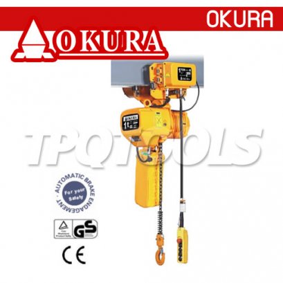 OKEH-5TON รอกโซ่ไฟฟ้าพร้อมรอกวิ่งไฟฟ้า 4 ทิศทาง OKURA ยก 5 ตัน โซ่ยาว 6 เมตร 380V