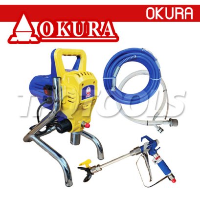 OKURA400 ปั๊มพ่นสีไฟฟ้าแอร์เลส (ไม่มีน้ำผสม) 800 วัตต์ 220V OKURA