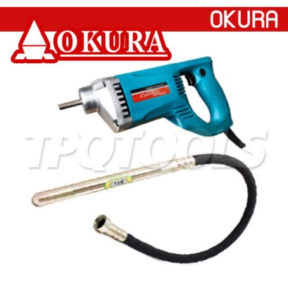 CV-5015 สายจี้คอนกรีต รุ่นมือถือ มอเตอร์ไฟฟ้า 50 มม. ยาว 1.5 ม. มอเตอร์ 920W OKURA Handy Concrete Vibrator