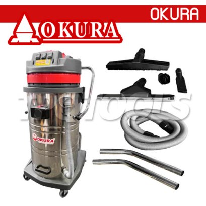 J-OK-VC90L เครื่องดูดฝุ่น แห้ง/เปียก 90L 1200Wx3 / 220V OKURA