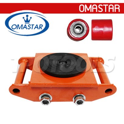 HHCT-3 เต่าลากเครื่องจักร-แม่แรงเต่า 3 ตัน 4 ล้อ รุ่นล้อ PU จานหมุน 360 องศา OMASTAR CARGO TROLLEY (PU WHEEL)