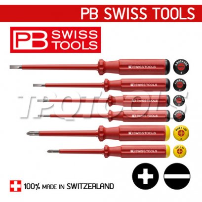 PB5542 (PB5542CBB) ชุดไขควงกันไฟ 1000V 6 ตัวชุด แบน+แฉก PB SWISS TOOLS