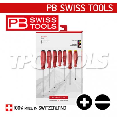 PB8250CBB ไขควงชุดแบน-แฉก 7 ตัวชุด+กล่องกระดาษรุ่นใหม่