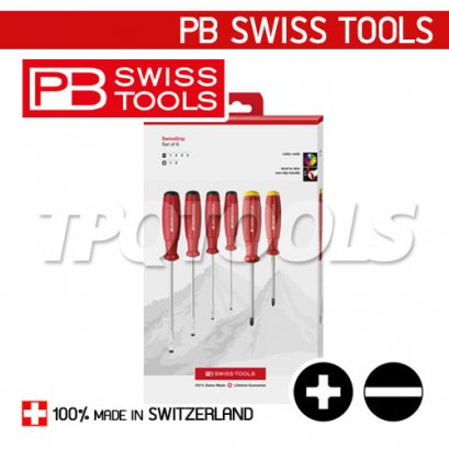 PB8560CBB ไขควงชุดแบน/แฉก 6 ตัวชุด+กล่องกระดาษรุ่นใหม่