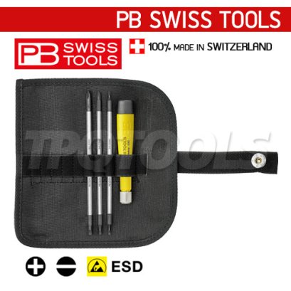 PB1110ESD ไขควงชุด ESD ด้ามกันไฟฟ้าสถิต TELESCOPIC พร้อมซองหนัง PB SWISS TOOLS