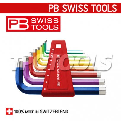 PB210H10RB ชุดประแจหกเหลี่ยมแบบสั้นมิล ขนาด 1.5-10 มม. ( 9 ตัว/ชุด )