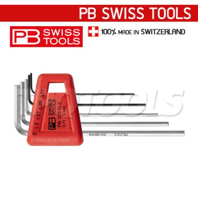 PB210H-4 ชุดประแจหกเหลี่ยมสั้น 7 ตัวชุด ขนาด 0.89-4 มม. PB SWISS TOOLS
