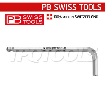PB212-12 ประแจหกเหลี่ยมแบบสั้น (หัวบอล) ขนาด 12 x 140 มม. PB SWISS TOOLS