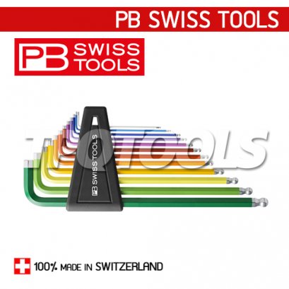 PB212ZLH12RB ชุดประแจหกเหลี่ยมหัวบอลยาว (สีรุ้ง) ขนาด 1/20&quot;-5/16&quot;(12 ตัวชุด)