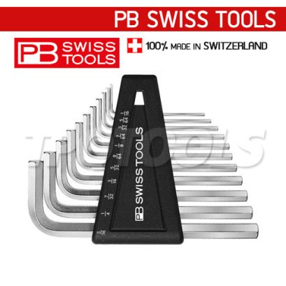 PB213ZH ชุดประแจหกเหลี่ยมสั้น (นิ้ว) ขนาด 3/32"-5/16" (7 ตัวชุด) PB SWISS TOOLS