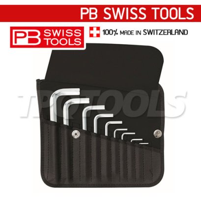 PB213ZK ชุดประแจหกเหลี่ยมแบบสั้น ขนาด 1/16&quot;-3/8&quot; บรรจุซองหนัง PB SWISS TOOLS