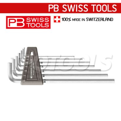 PB214ZH ชุดประแจหกเหลี่ยมแบบยาว (หัวตัด) ขนาด 3/32&quot;-5/16&quot; (7 ตัวชุด) PB SWISS TOOLS
