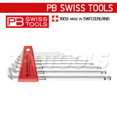 PB2212LH10 ชุดประแจหกเหลี่ยมหัวบอลแบบยาว คอสั้น ขนาด 1.5-10 มม. (9 ตัวชุด) PB SWISS TOOLS