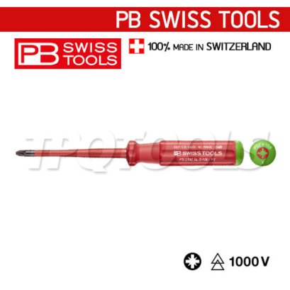 PB5192-2-100 ไขควงกันไฟ VDE1000V ปากแฉก PZ เบอร์ 2x100x205 มม. PB SWISS TOOLS