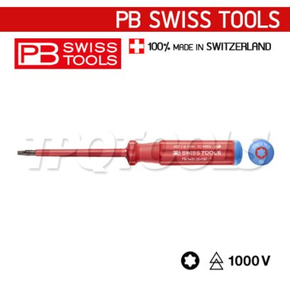 PB5400-10-70 ไขควงกันไฟหัวท็อกซ์ เบอร์ 10x70x165 มม. ด้ามฉนวนกันไฟฟ้า VDE1000V PB SWISS TOOLS