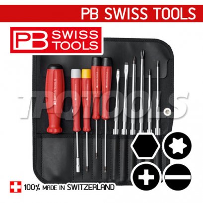 PB8220IND ชุดไขควงซองหนัง แบน/แฉก/ท็อกซ์/หกเหลี่ยม