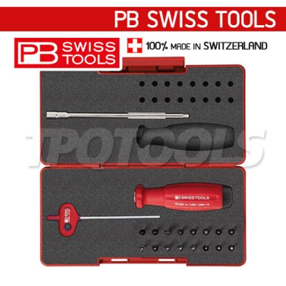 PB8320 Set B1 ชุดไขควงปากแฉก-ปากแบน ด้ามดิจิตอล SL/PH/PZ/TX/HEX PB SWISS TOOLS